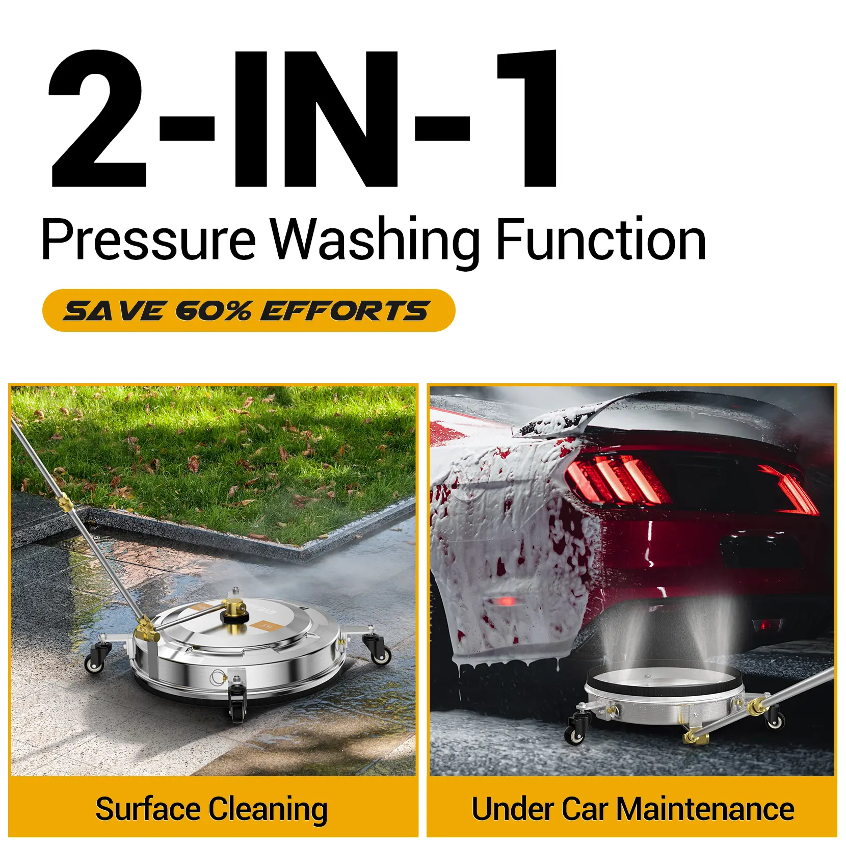 Pressure Washer Undercarriage Cleaner 16 Inch Power Washer Surface Cleaner  New